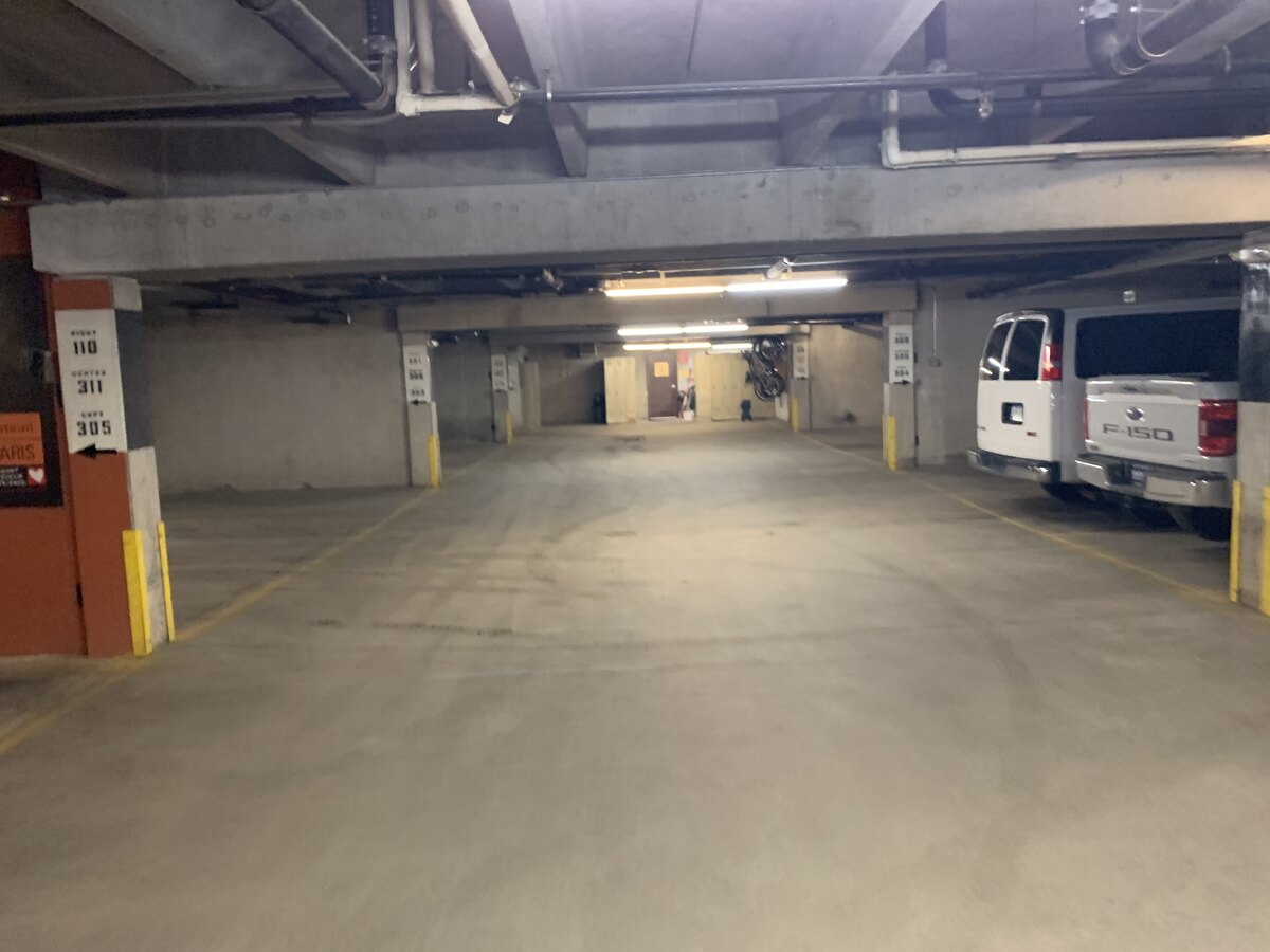Illustrative concrete surface inside a parking garage